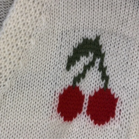 NWT Cotton Emporium Cherry Knit Cardigan - Picture 6 of 6